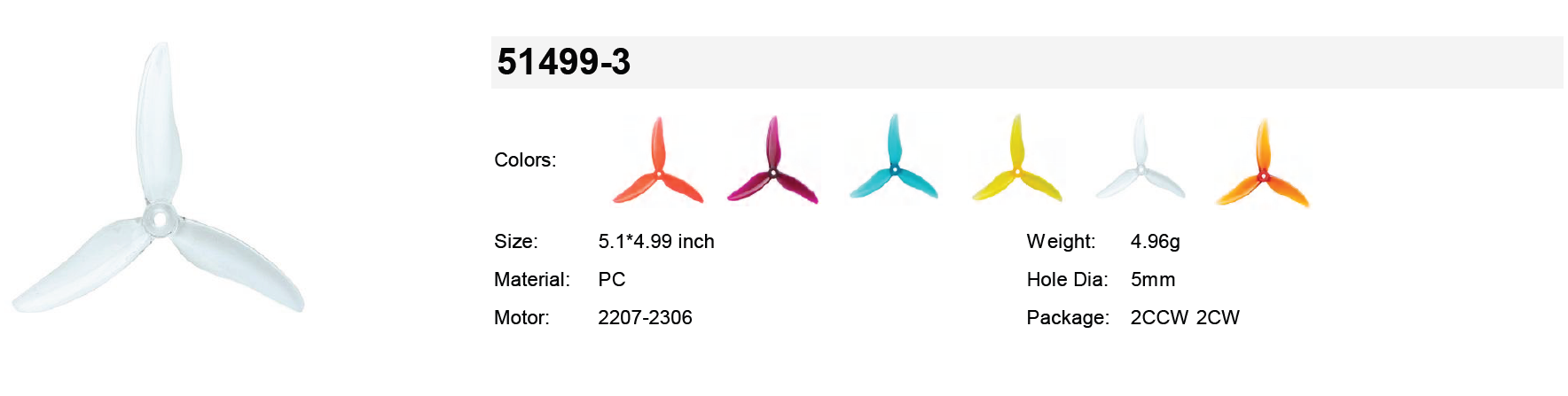 Gemfan Hurricane 51499 specifications